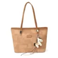 Borsa shopper casual di grande capacità da donna con ciondolo a forma di cavallo - Kaki