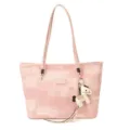 Rosa Pendler Shopper Tasche große Kapazität Schultertasche mit süßem Pferdeanhänger - Nur Einzelbeutel / Rosa