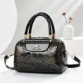 Elegant women embossed top handle boston shoulder bag stylish daily commuting handbag - L24 W13 H16 Handle 13cm / Earthy Yellow