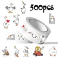 500Stk Rolle Lustige Cartoon Gans Aufkleber Niedliche Meme Tier Sticker fur Tagebuch - Gans B