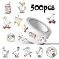 500 Stk. lustige Gans Rolle Aufkleber niedliche Cartoon Tier wasserdichte Deko - Gans A