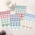 Niedliche pastellfarbene gepunktete Herzaufkleber, 8 Bogen Set für Planer, Tagebuch und Dekoration. - Punktierte Herzen / 8 Blatt Set