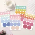 Bunte Polka Dot Aufkleber Set, selbstklebende runde Etiketten für Tagebuch und Planer. - Punktmuster / 8 Blatt Set