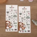 Koreanischer Stil grünes Zuhause ästhetische dekorative Tagebuchaufkleber Schreibwaren. - Grünes Zuhause (1 Blatt/Packung)
