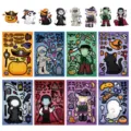 8 hojas Halloween haz una cara pegatinas DIY dibujos animados graciosos collage regalos - Halloween DIY 8 Hojas