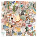 Boho Ästhetik wasserdichte Vinyl Aufkleber Pack für Laptop Trinkflasche Koffer Deko - Bohemian Stil B / 100er Pack
