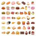 100 Stk niedliche Cartoon Lebensmittel Aufkleber wasserdichte Vinyl Sticker fur Tassen - Cartoon-Essen Stil A / 50 Blatt