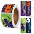 Halloween Rollenaufkleber Set mit vier Cartoon Motiven, ideal für Tagebuch und Versiegelung. - Halloween A