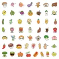 Süße Cartoon Lebensmittel Aufkleber wasserdichte Obst Gemüse Sticker für Tassen Deko - Frisches Essen A / 50 Blatt