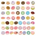 Niedliche Cartoon Donut Aufkleber wasserdichte Vinyl Sticker fur Trinkflaschen. - Donut A / 50 Blatt