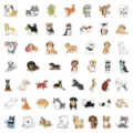Niedliche Cartoon Hunde Aufkleber Set wasserdichte Vinyl Sticker fur Tagebuch und Tasse - Cartoon Hund Stil B / 50 Blatt