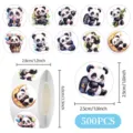 500Stk süße Cartoon Panda Aufkleber Rolle, Klebeetiketten für Kinder Geschenke Umschläge. - Panda Stil A