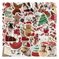 50pcs cute Christmas stickers waterproof vinyl decals for journal phone case decoration - 50 Pcs Style D