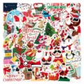 50 Pcs Christmas Stickers Cute Cartoon Santa Snowman Waterproof Decals for Journal Phone Case - 50 Pcs Style G
