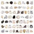 Süße Cartoon Katzen Aufkleber wasserdichte DIY Vinyl Sticker für Handyhülle Laptop Dekor - Tinte Kleine Milch Katze Stil A