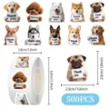 Niedliche Hunde Danke Aufkleber Rolle, 500Stk wasserdichte Klebeetiketten für Geschenk. - Hund Englisches Dankeschön Schild