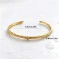 Gold plated leaf cuff bracelet with center flower open bangles for women jewelry accessory - Small Flower Leaf Style (XYB0188) / Gold