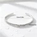Exquisite silver-colored floral engraved open cuff bracelet for women, stylish jewelry. - Small Flower Leaf Style (XYB0188) / Silver
