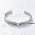 Hawaiian scroll open bangle bracelet for women stainless steel vintage fashion jewelry - Vine Pattern Style (XYB0026) / Silver