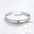Stainless Steel Hawaiian Vine Open Cuff Bracelet for Women Retro Silver Tone Bangle - Double Layer Cutout Style (XYB0187) / Silver