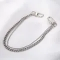 Stainless steel double layer cuban chain details, metal wallet pants chain, hiphop styles - Double Layer Cuban Chain Pants Chain(XYS0012) / Steel