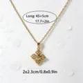 Gold-plated titanium steel cross vajra pendant necklace with 45+5cm chain for use. - Vajra Pestle Pendant Necklace(XYN0292) / Gold