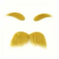 Kit κίτρινου ψεύτικου μουστακιού και φρυδιών για αποκριάτικο πάρτι Halloween και εκδηλώσεις. - Kitrina Fridia + Megali Geniada