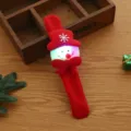 Christmas glowing slap bracelet featuring cute red snowman design with LED lights for party decor. - Snowman Head