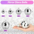 Mirror disco balls set with hanging rings in multiple sizes from 2cm to 6cm for party decor. - 3cm