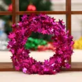 Hot pink star tinsel garland for Christmas tree decoration, shiny hanging party ornament 1pc - Rose Red
