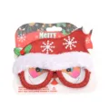 Dettaglio occhiali festa di Natale, montatura cappello Babbo Natale glitter rosso bordo peluche. - Stile Cappello