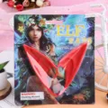 Halloween cosplay red latex elf ears props for party makeup dress up and kids masquerade events. - Red