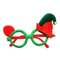 Occhiali novità per feste di Natale con montatura glitterata verde e cappello da elfo. - 10 Cappello da elfo