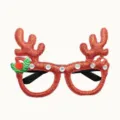 Occhiali con corna di renna di natalizi glitterati accessori per feste e foto - 19 Corna di renna rosse con strass