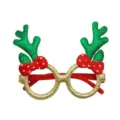 Occhiali da renna di Natale, montature glitterate oro e fiocchi a pois rossi per festa natalizia. - 23 Papillon con corna di renna