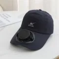 Διαπνέον καπέλο μπέιζμπολ με ηλιακό ανεμιστήρα καλοκαιρινό εξωτερικού χώρου σκούρο μπλε - Ηλιακό + Επαναφορτιζόμενο 300MA / Ναυτικό μπλε