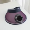 Zonnevizier hoed met zonnecel ventilator en UV bescherming voor buitenactiviteiten. - Zonne-energie + Oplaadbaar 600MA / Marineblauw
