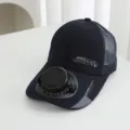 Berretto da baseball con ventilatore solare estate esterno raffreddamento protezione blu - Modello Solare e Ricaricabile 300MA / Blu navy