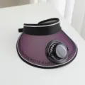 Zonneventilator zonnedop dames UV bescherming open top zomer strand buiten zonneklep hoed - Zonne-energie + Oplaadbaar 600MA / Zwart