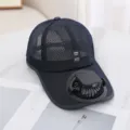 Unisex mesh honkbalpet met ingebouwde mini-ventilator, zonbescherming voor de zomer buiten. - Alleen Enkele Hoed Zonder Ventilator / Marineblauw