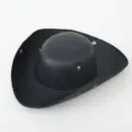 Black pirate tricorn hat with metal studs, perfect for costume parties and events. - M (56-58cm) / Black