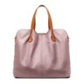 Sac cabas en cuir veritable rose pour femme, elegante sacoche a poignees marron pour travail. - Violet taro (Cuir de vachette pleine fleur)