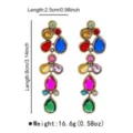Orecchini pendenti geometrici esagerati con strass, gioielli di cristallo colorati statement. - Orecchini / Colorato