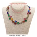 Collana di strass colorati geometrici esagerati ciondolo vintage accessorio di gioielli da banchetto - Collana / Colorato