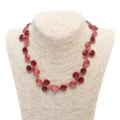 Collana con strass a goccia geometrica esagerata per feste di moda da donna statement - Collana / Rosso