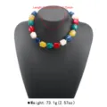 Collana con perline di barile di acrilico colorato gioielli bohémien grossi per donne - Collana / Colorato