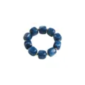 Bracciale perle acrilico marmo blu moda stile bohemien gioiello resina grosso per donna - Bracciale / Blu scuro