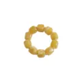 Yellow acrylic block bead bracelet detail, stylish resin geometric jewelry for women daily wear. - Bracelet / Turmeric