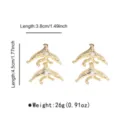 Gold vintage dove shape earrings with pearls, elegant geometric bird drop earrings for women. - Eagle Style (E14928)