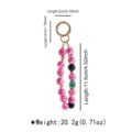 Porte-clés pendentif de sac en perles acryliques colorées fait main vue détail dimensions. - Style Pendentif (C0762)